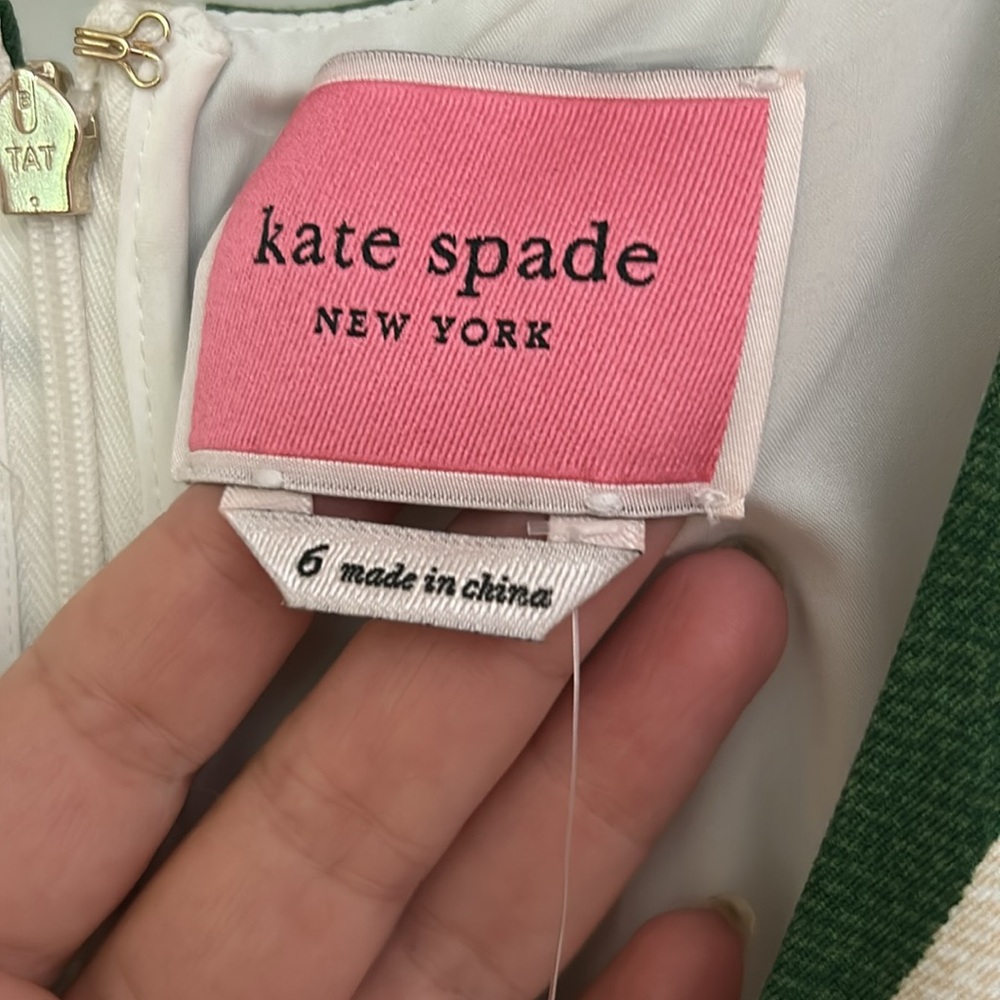 Kate Spade sundress green leaf print size 6 - Picture 3 of 6